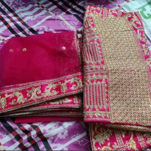 Pink Embroidery Lehenga Set