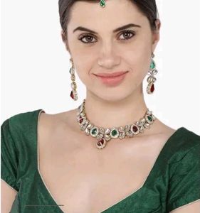 Alloy Gold Platted Green Maroon Set
