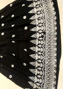Black Embroidered Anarkali Suit