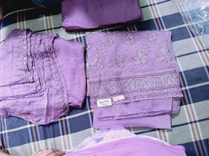 Embroidered jarkan daimond Dress Material