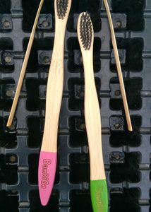 Bamboo Toothbrushes (2) , Tounge cleaner (1)