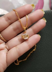 Gold 'LOVE' Pendant Necklace