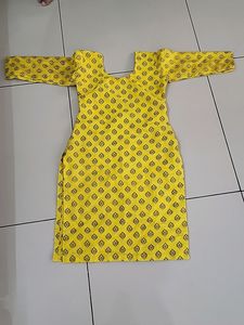 Yellow Printed Bodycon Dress