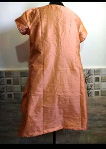 XXL Branded Peach Embroidered Kurta