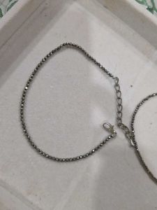 Set Of Two Pyrite Anklets