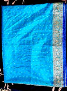 Blue Embellished Saree
