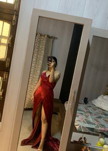 Pretty Satin Party Slit Dress🎀❤️💗