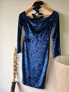 Choker Style Crushed Velvet Dress