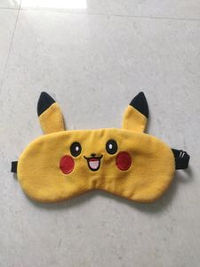 Yellow Pokemon Sleeping Eye Cover With Adjustable Belt