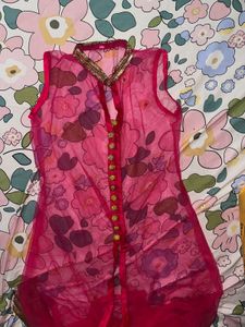 Rose Pink Indo Western Lehenga