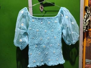 Puff Sleeves Crop Top