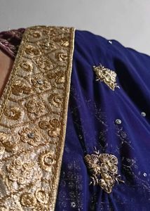 Navy Blue Colour Traditional Look