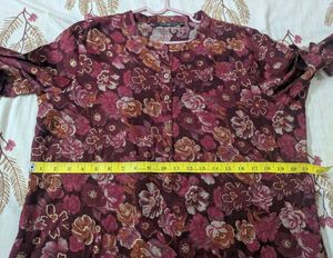 Floral Maroon Coord Set – Kurta &amp; Pants