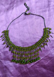 Green Beaded Statement Necklace
