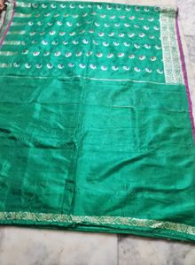 Banarsi Gajval Saree With Blouse Piece