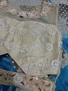 Cream Lehnga Choli Set (Price Drop)