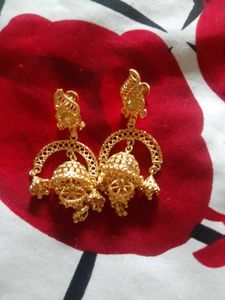 Gold Jhumka Earrings