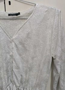 Silver Foil Print Top