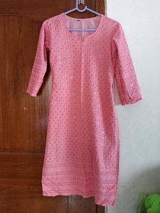 Kurti With All Over Chumky Work