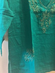 Embroidered Green Kurta