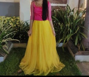 Versatile 2-in-1 Lehenga Set – Pink, Yellow Color