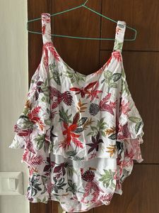 Floral Print Layered Top