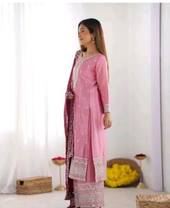 Silk Blend Bridal Heavy Embroidery Kurta ShararSet
