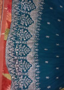 Teal Embroidered Ethnic Dress