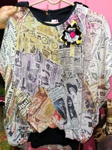 Unique Newspaper Print Top