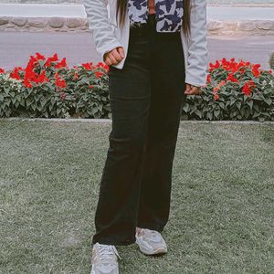 Blue &amp; Black Minimal Straight Jeans For Girls