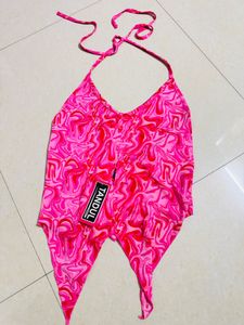 Pink Swirl Halter Top