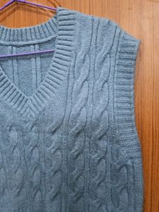 Light Blue Cropped Sweater Vest