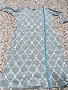 Elegant Grey Printed Kurta
