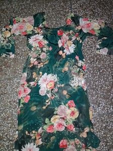 Green Print Plazzo Suit
