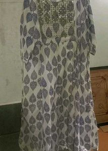 Elegant Leaf Print Gown