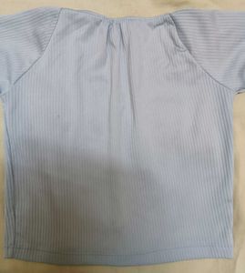 Cute Light Blue Crop Top