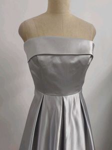 Elegant Silver Off-Shoulder Dress