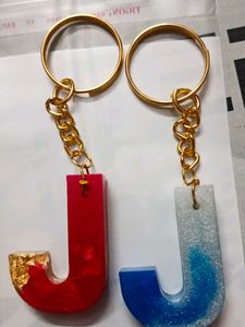 Resin Art P Alphabet Keychain Combo