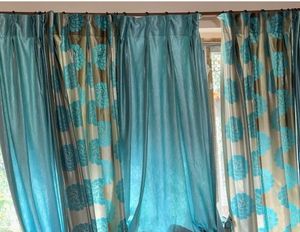 Sea Green 3p Curtains Set