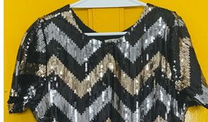 Sequin Chevron Dress