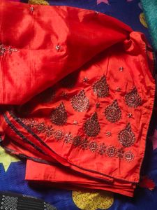 Orange Embroidered Saree