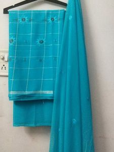Elegant Blue Kurta Set l Unstitched