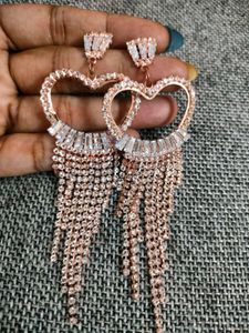 Sparkling Heart Shape Korean Earrings