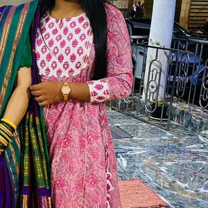 Floral Print Anarkali Kurti