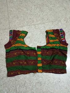 Striped Sari with Embellishments