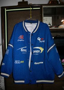 *Sale* Unisex Blue Graphic Print Varsity Jacket