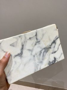 Marble Clutch with Gold Lock