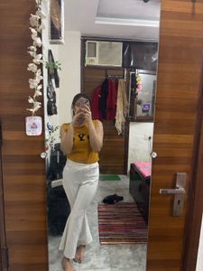 White Flare Trouser