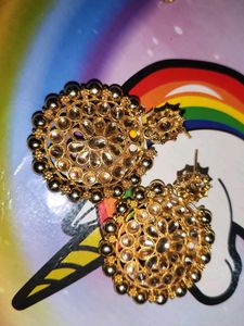 Elegant Gold-Tone Indian Earrings