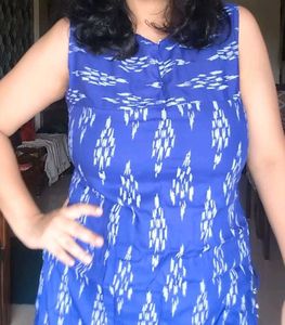 Blue Printed Dress L Size